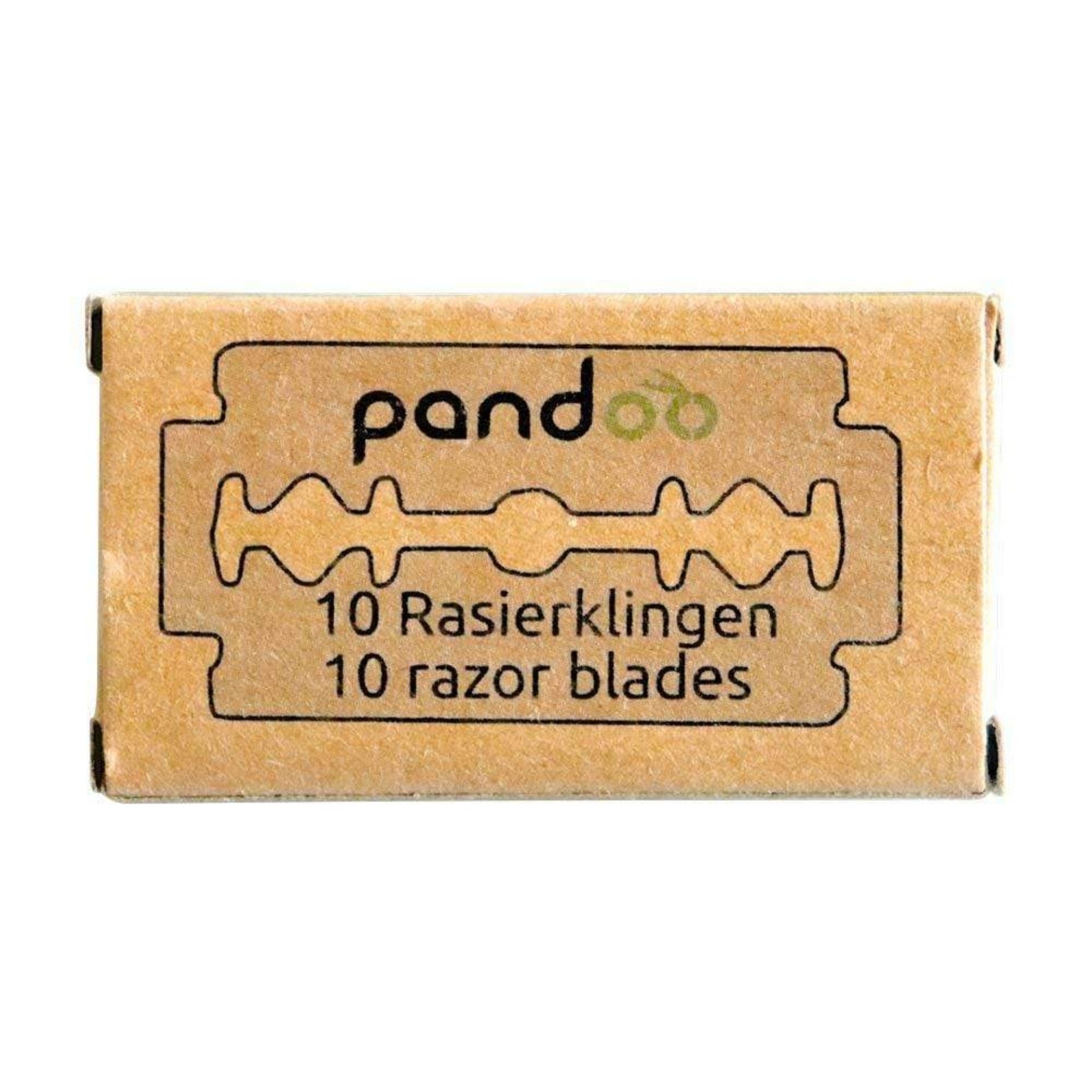pandoo Rasierklingen 10 Stueck in einer kompakten Verpackung aus braunem Karton