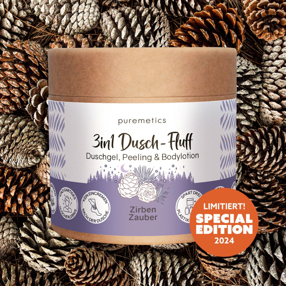 3in1 Dusch-Fluff Zirben Zauber