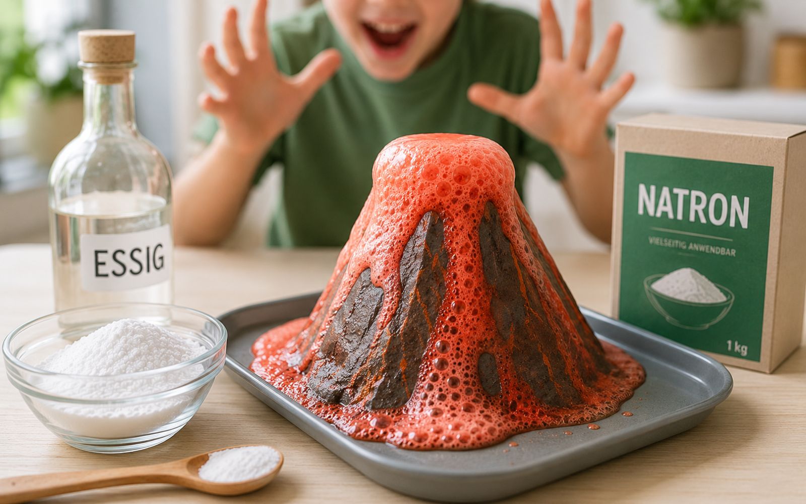 Vulkan Experiment mit Natron