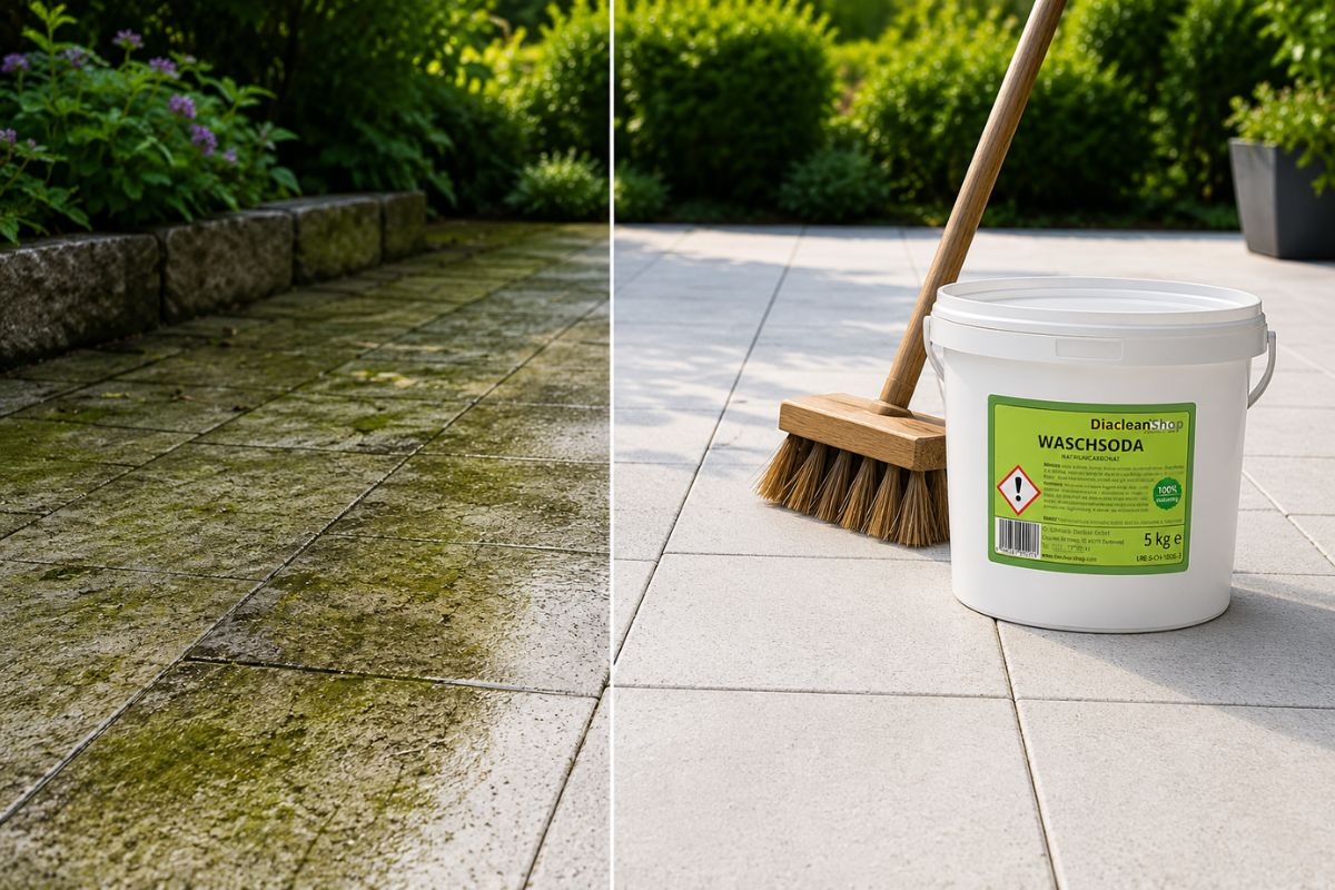 Terrasse reinigen mit Waschsoda