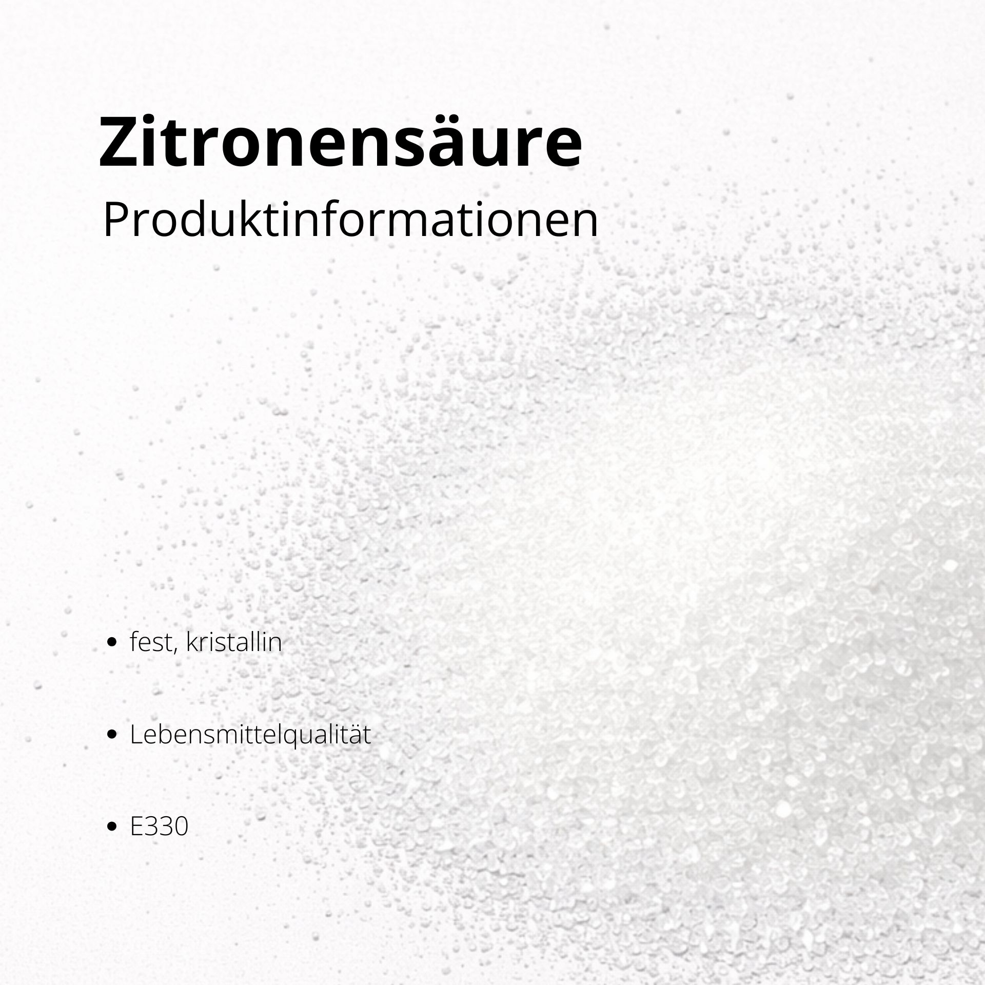 feine weisse Zitronensaeure-Kristalle auf Hintergrund