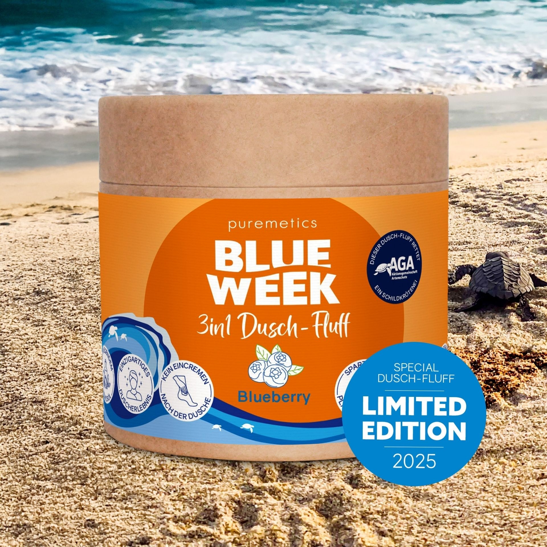 Blue Week Duschfluff Blueberry am Strand als Limited Edition 2025