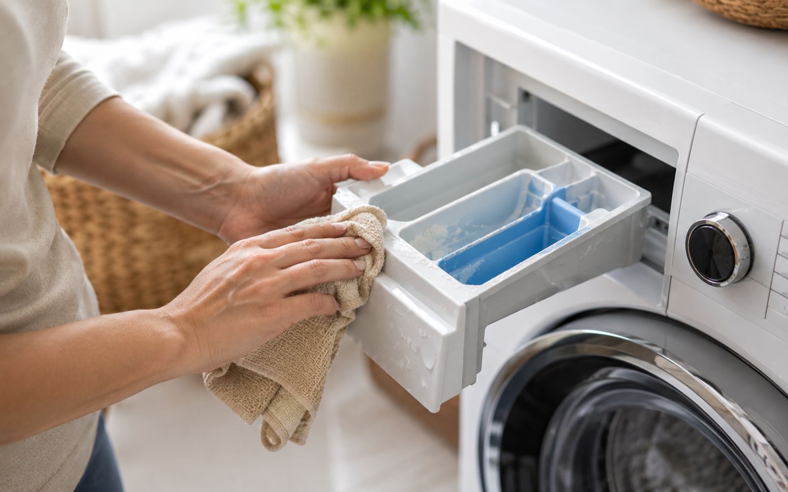 Waschmittelschublade einer Waschmaschine reinigen