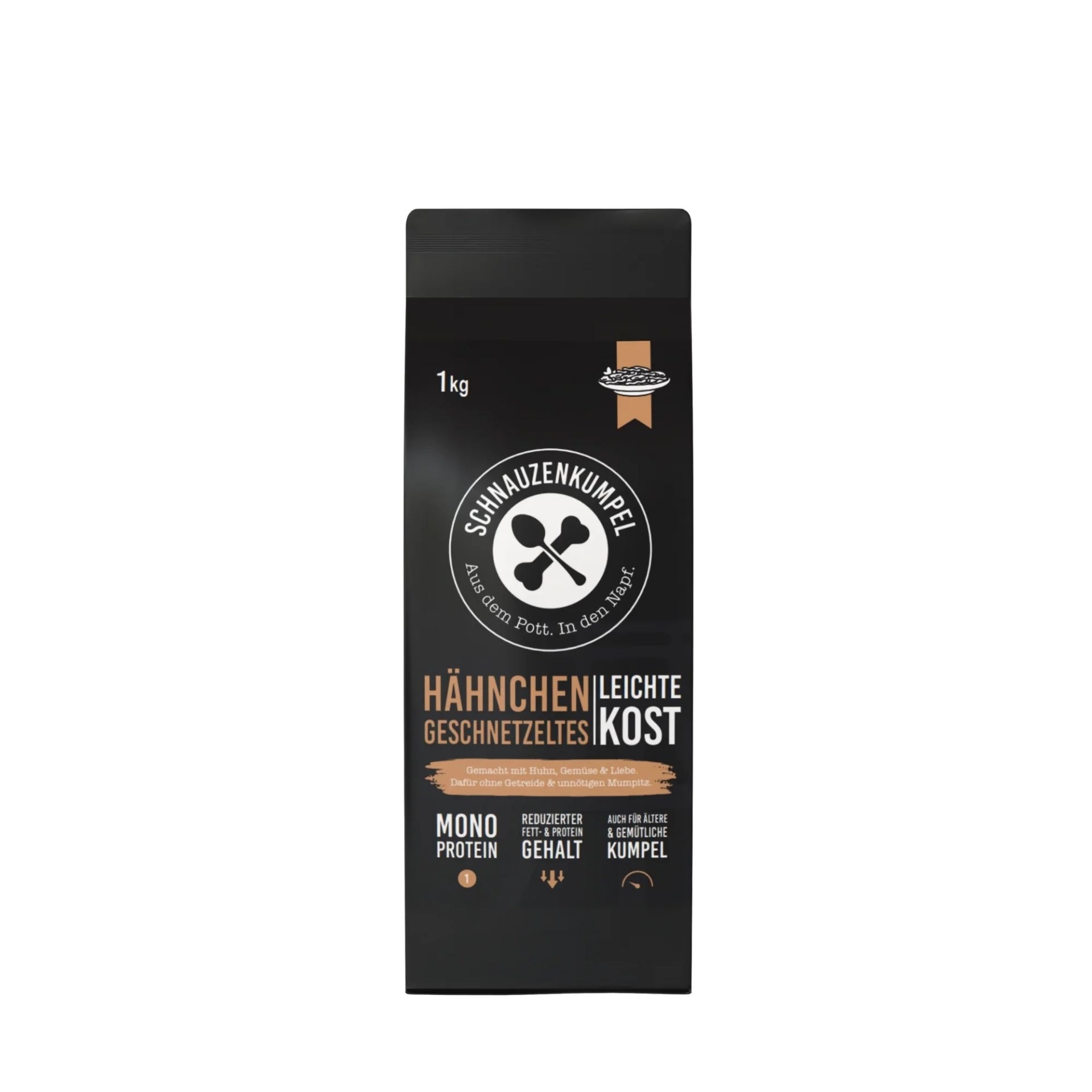 Verpackung Schnauzenkumpel Haehnchengeschnetzeltes Leichte Kost 1 kg Trockenfutter fuer Hunde