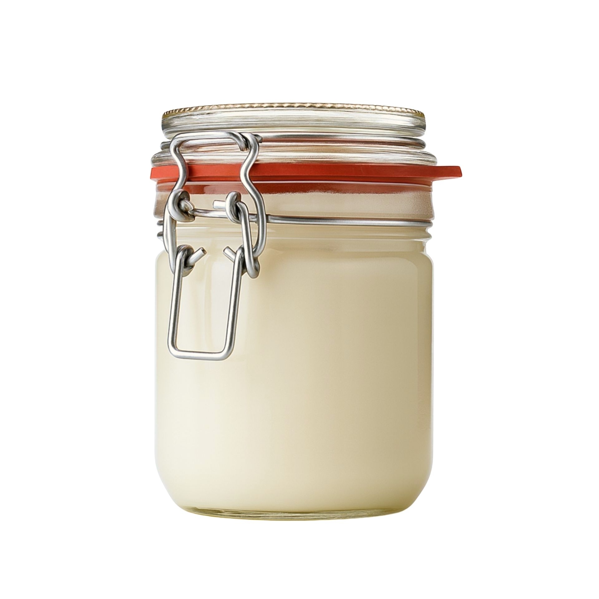 Bio-Mangobutter im 350 ml Buegelglas mit roter Dichtung – pure natuerliche Pflanzenbutter