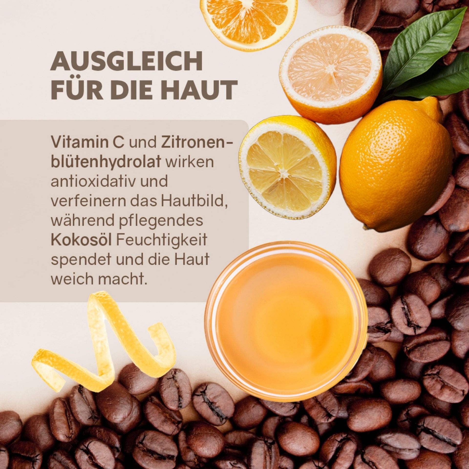 Vitamin C_ Zitronenbluetenhydrolat und Kokosoel – pflegende Inhaltsstoffe im Ueberblick
