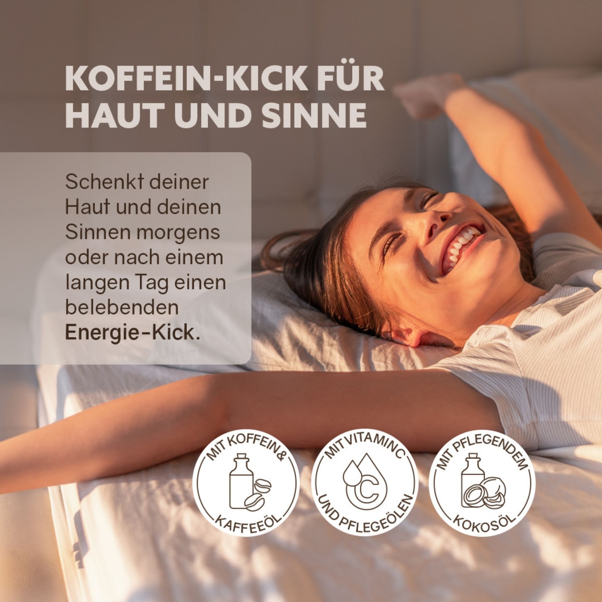 Koffein-Kick fuer Haut und Sinne – belebende Pflege mit Coffee Booster