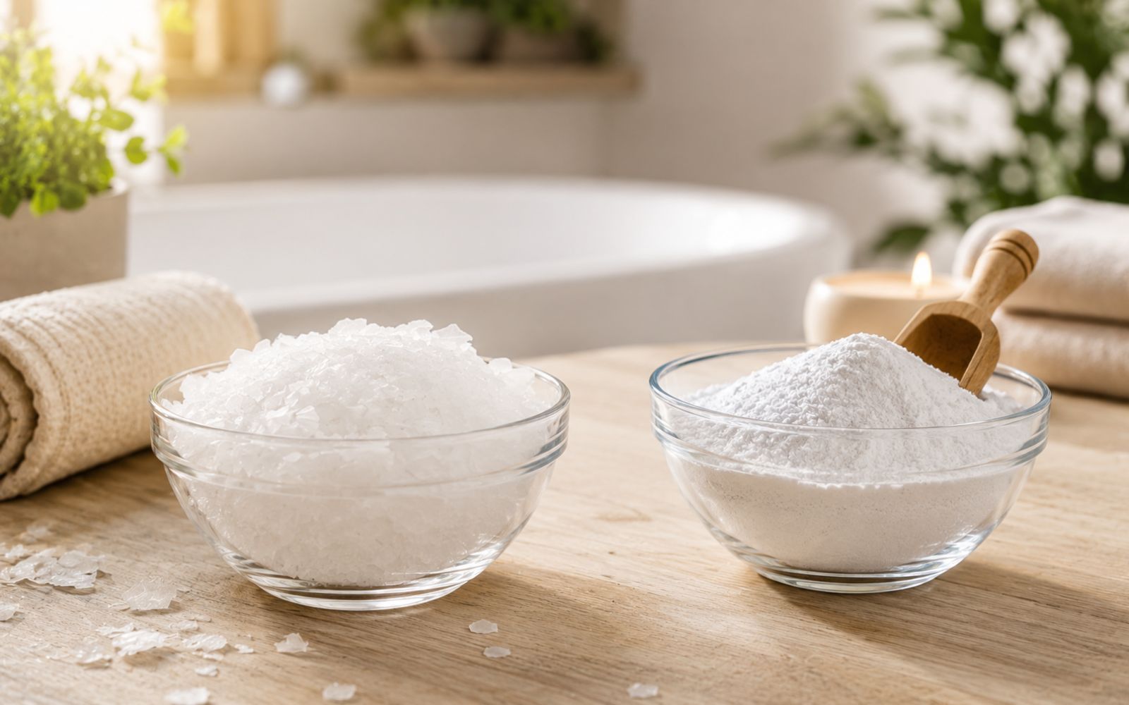 Magnesium Flakes und Magnesiumchlorid Pulver für Magnesiumbäder