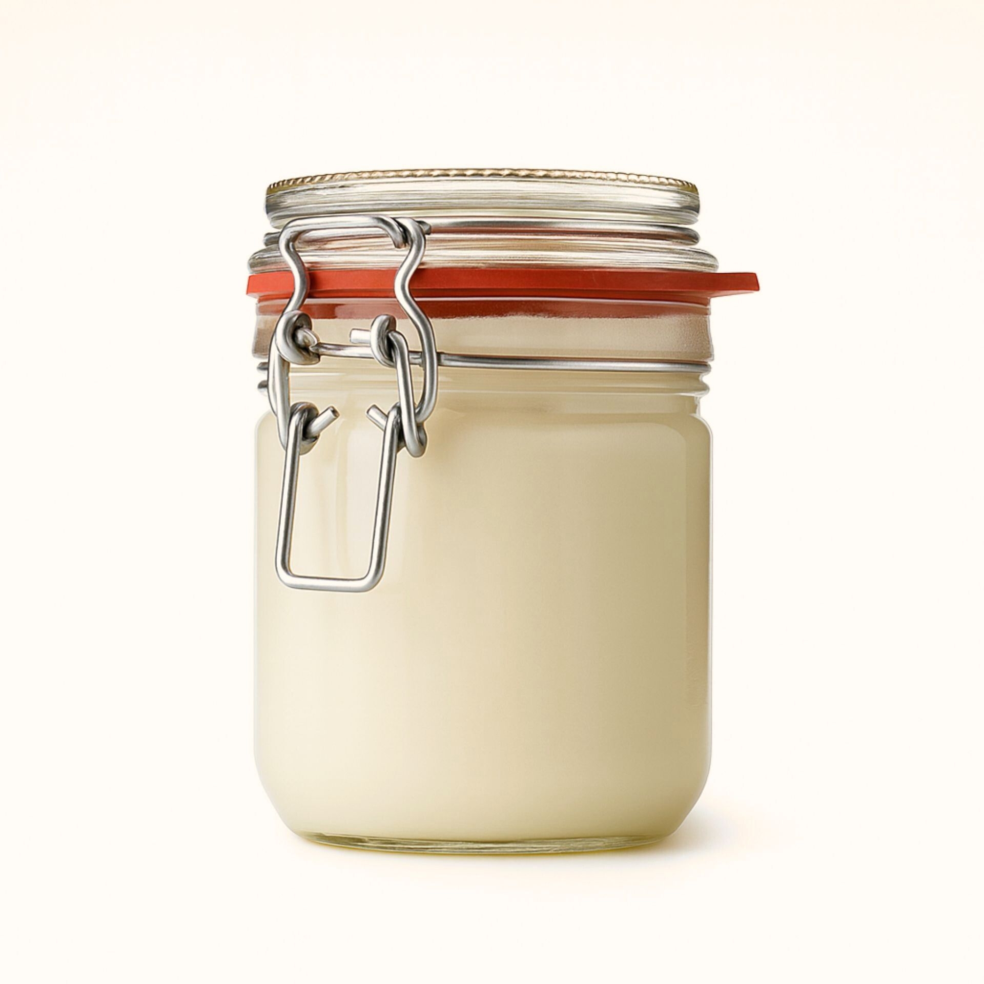 Bio Mandelbutter im 350ml Buegelglas_ klare Produktaufnahme
